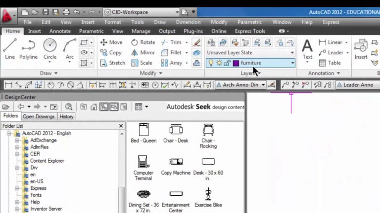 How to Add Furniture in Autocad in Riyadh